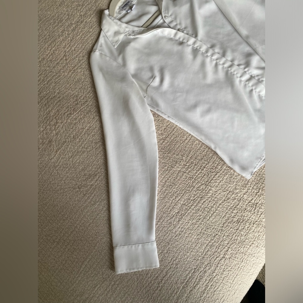 Express White Relaxed Button Down Collar Long Sle… - image 3